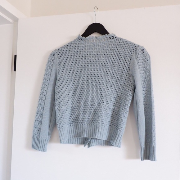 SOLD- CHLOE Vintage Knit Crochet Cardigan - Picture 2 of 6